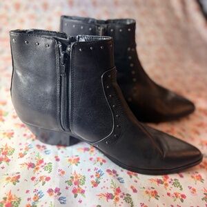 Marc Fisher Wanida Studded Western Booties - Black - Size 8